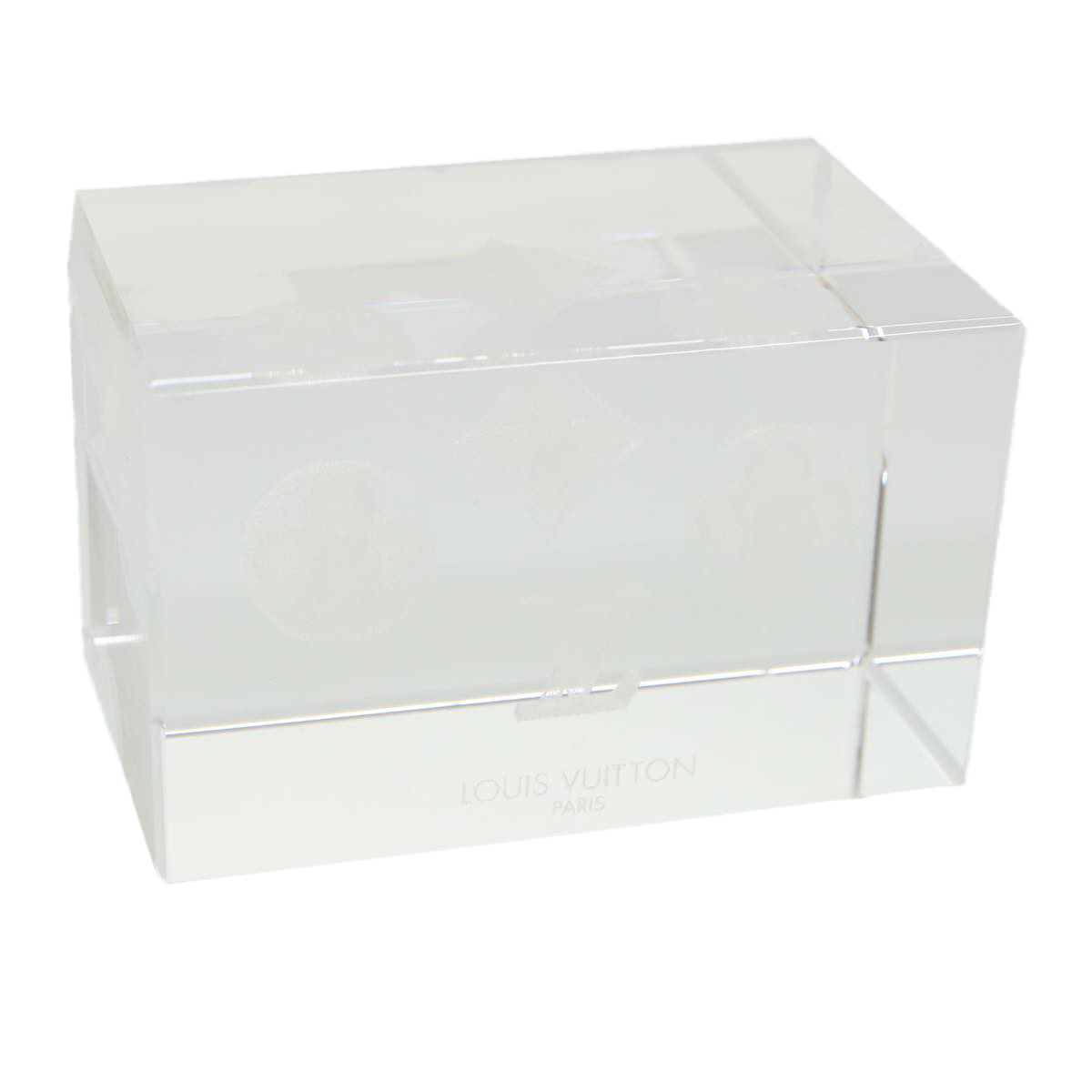 Louis Vuitton Monogram Paper Weight Glass Vip Only Clear Lv Auth 36030